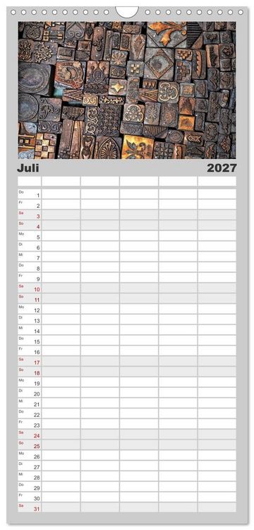 Produktbild: Familienplaner 2027 - Auf Guttenbergs Spuren mit 5 Spalten (Wandkalender, 21 x 45 cm) CALVENDO