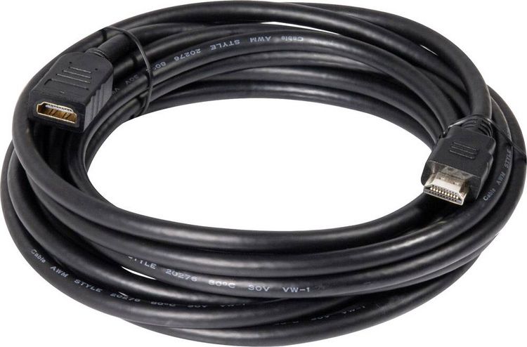 Produktbild: club3D HDMI Verl&auml;ngerungskabel HDMI-A Stecker, HDMI-A Buchse 5.00 m Schwarz CAC-1320 4K UHD HDMI-Kabel