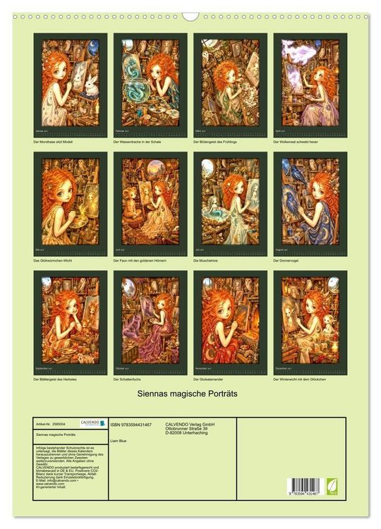 Produktbild: Siennas magische Portr&auml;ts (Wandkalender 2027 DIN A2 hoch), CALVENDO Monatskalender