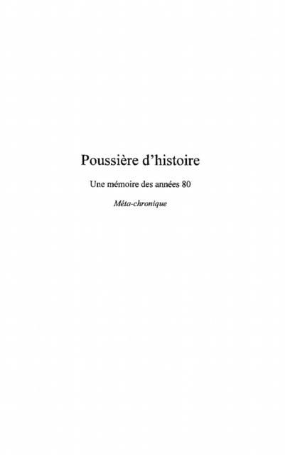 Produktbild: PoussiEre d'histoire - une memoire des annees 80