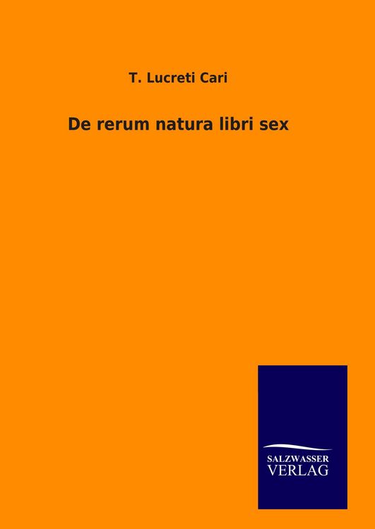 Produktbild: De rerum natura libri sex