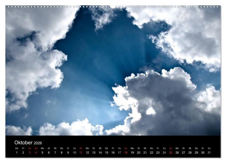 Produktbild: Wolkenmalerei (hochwertiger Premium Wandkalender 2026 DIN A2 quer), Kunstdruck in Hochglanz