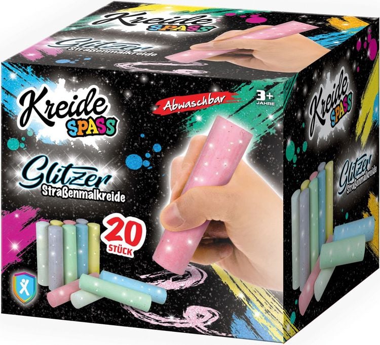 Produktbild: XTREM SPORTS Straßenmalkreiden Glitzer 20 Stück Kartonetui