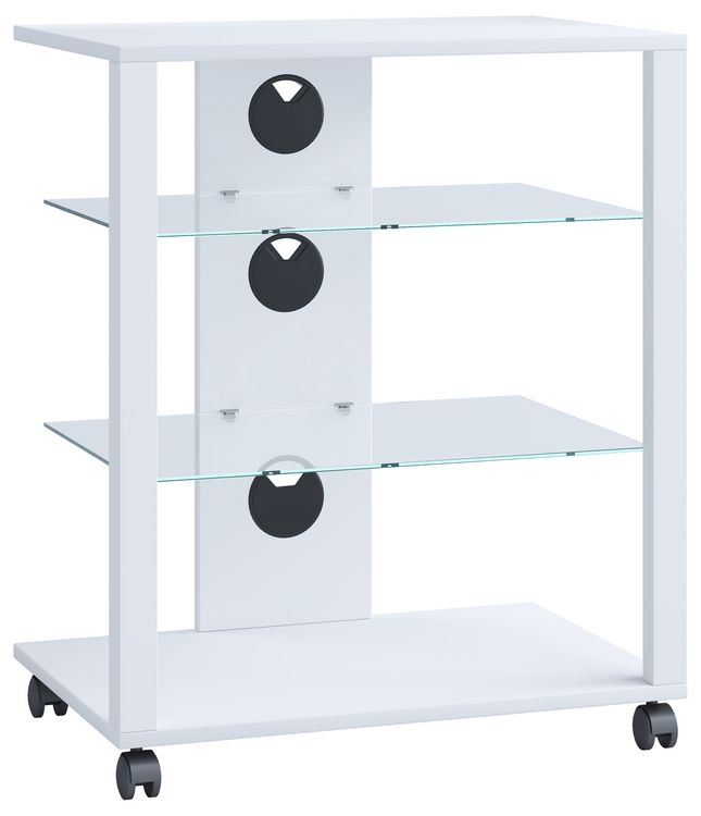 Produktbild: Hifi M&ouml;bel Rack Glas Phono Mediaregal Folas Rollen