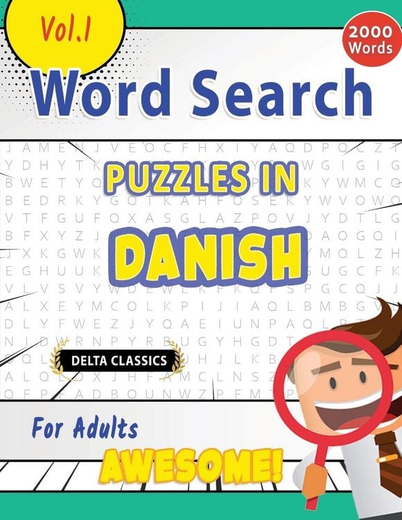 Produktbild: Word Search Puzzles in Danish For Adults - Awesome! Vol.1 - Delta Classics