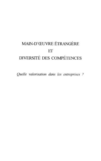 Produktbild: Main-d'oeuvre etrangere et diversite des