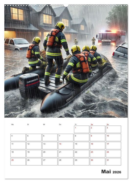 Produktbild: Heldentum im Einsatz - Ein Jahr mit den Lebensrettern (Wandkalender 2026 DIN A2 hoch), CALVENDO Monatskalender