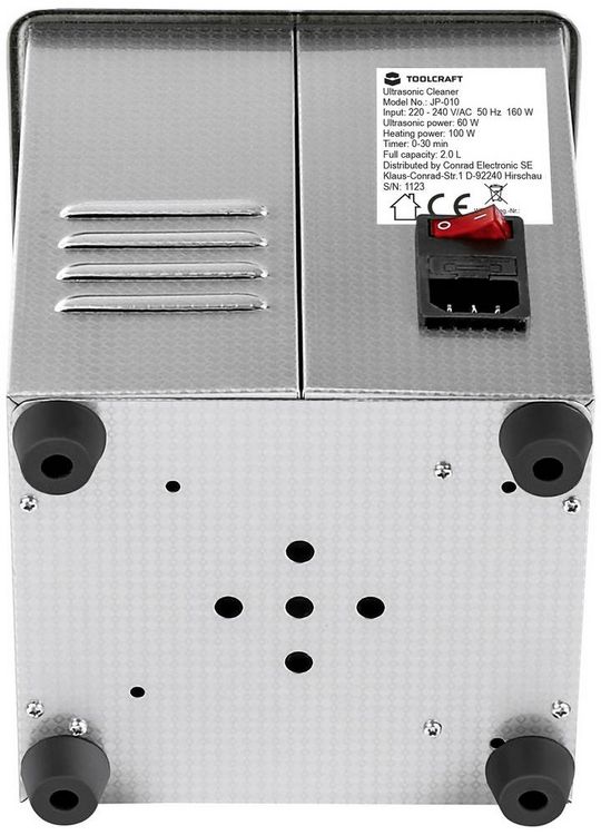 Produktbild: TOOLCRAFT USC-200 Ultraschallreiniger Schmuck, B&uuml;robedarf, Werkstatt 160 W 2 l mit Heizung, mit Reinigungskorb