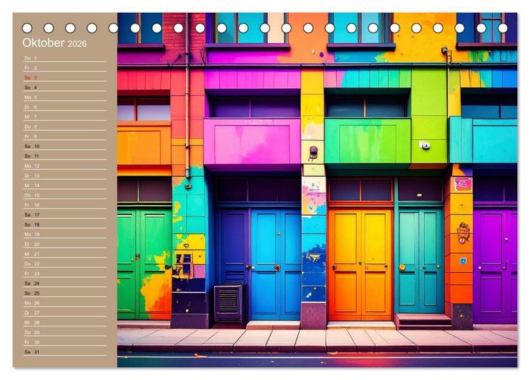 Produktbild: Graffiti im Blick &ndash; Das Jahr in Farben (Tischkalender 2026 DIN A5 quer), CALVENDO Monatskalender