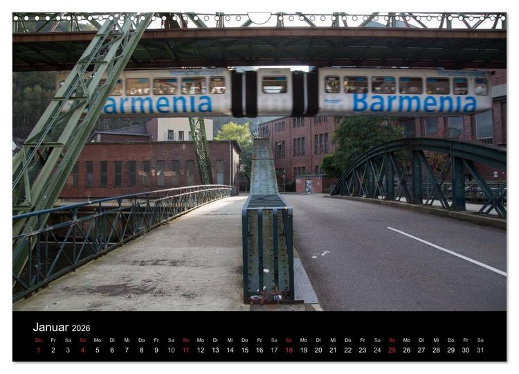 Produktbild: Die Wuppertaler Schwebebahn (Wandkalender 2026 DIN A3 quer), CALVENDO Monatskalender