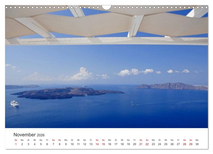Produktbild: Santorini Fira & Firostefani (Wandkalender 2026 DIN A3 quer), CALVENDO Monatskalender