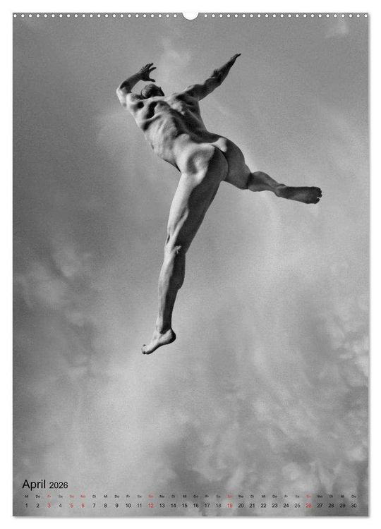 Produktbild: JUMP! ATHLETISCHE M&Auml;NNERAKTE (hochwertiger Premium Wandkalender 2026 DIN A2 hoch), Kunstdruck in Hochglanz