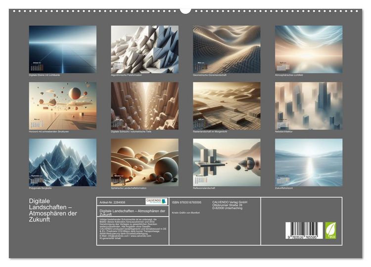 Produktbild: Digitale Landschaften &ndash; Atmosph&auml;ren der Zukunft (hochwertiger Premium Wandkalender 2027 DIN A2 quer), Kunstdruck in Hochglanz