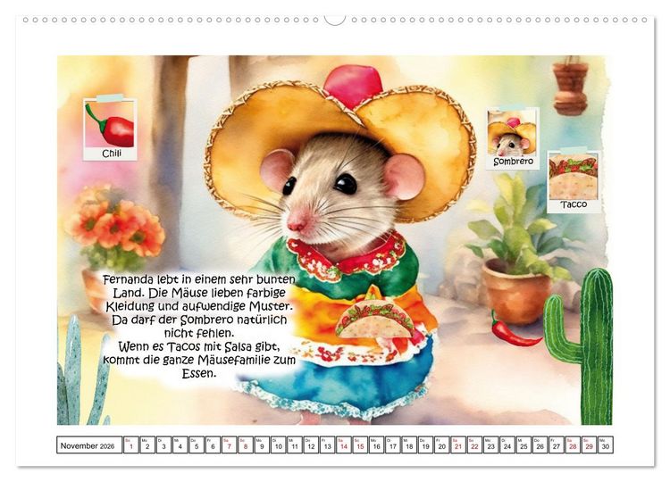 Produktbild: Mausgewitzt - Wo lebt die Maus? (hochwertiger Premium Wandkalender 2026 DIN A2 quer), Kunstdruck in Hochglanz