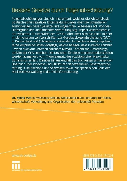 Produktbild: Bessere Gesetze durch Folgenabsch&auml;tzung?