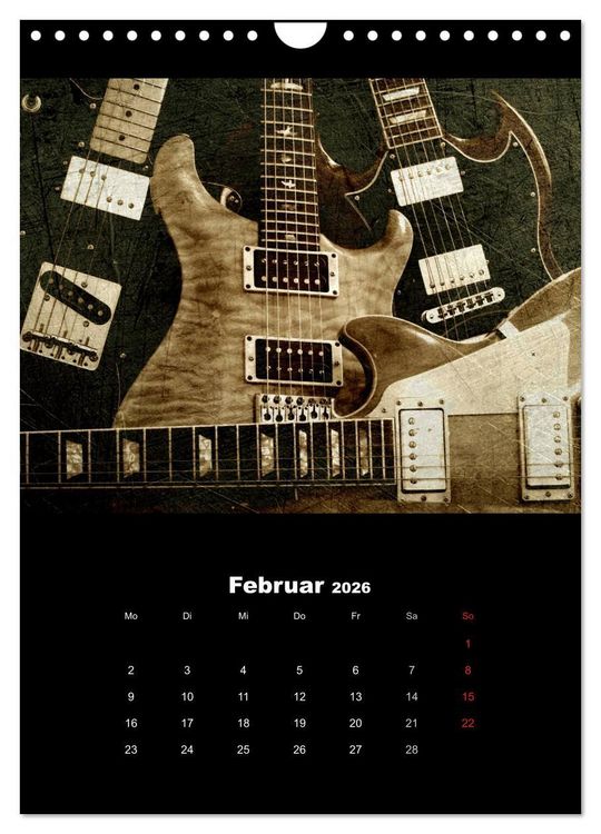 Produktbild: Vintage Gitarren (Wandkalender 2026 DIN A4 hoch), CALVENDO Monatskalender