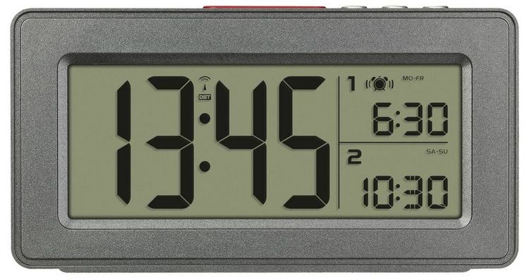 Produktbild: TFA Dostmann 60.2563.10 Funk Wecker Anthrazit Alarmzeiten 2