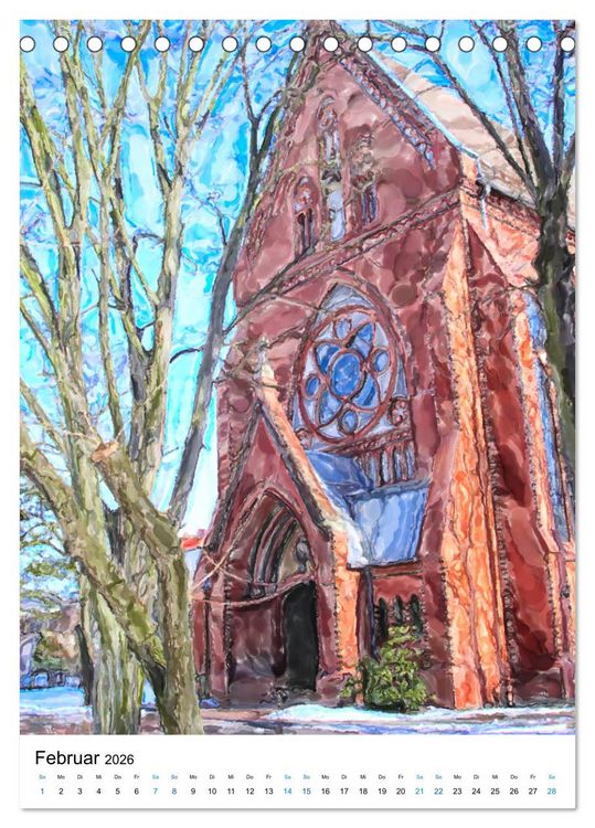 Produktbild: Rathenow - Illustrationen der Havel-Stadt (Tischkalender 2026 DIN A5 hoch), CALVENDO Monatskalender