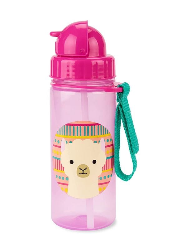 Produktbild: Mit unserer tollen Trinkflasche mit Strohhalm und praktischem Klappverschluss haben kleine H&auml;nde mehr Sicherheit als mit einem normalen Trinkbecher. Der &Uuml;bergang zu einem &bdquo;Becher f&uuml;r gro&szlig;e Kinder ist dann nur noch ein Kinderspiel. Das farbenfrohe De