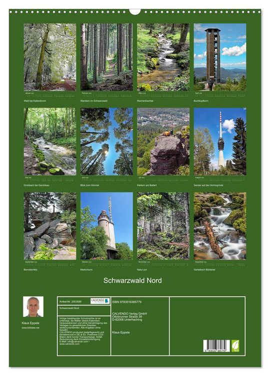 Produktbild: Schwarzwald Nord (Wandkalender 2026 DIN A2 hoch), CALVENDO Monatskalender
