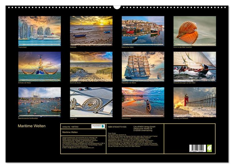 Produktbild: Maritime Welten (Wandkalender 2026 DIN A2 quer), CALVENDO Monatskalender
