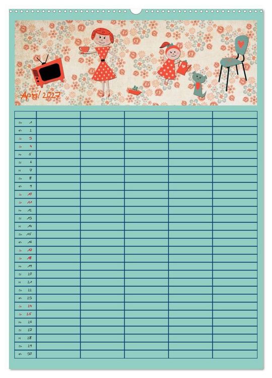 Produktbild: Unser buntes Familienleben (Wandkalender 2027 DIN A2 hoch), CALVENDO Monatskalender