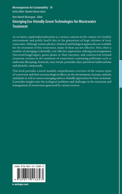 Produktbild: Emerging Eco-friendly Green Technologies for Wastewater Treatment