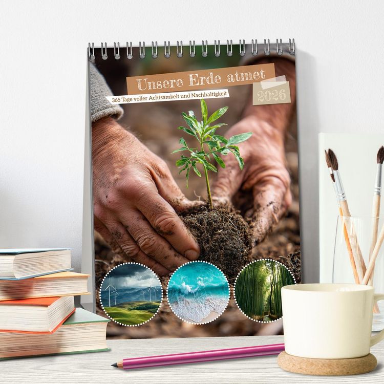 Produktbild: Unsere Erde atmet (Tischkalender 2026 DIN A5 hoch), CALVENDO Monatskalender