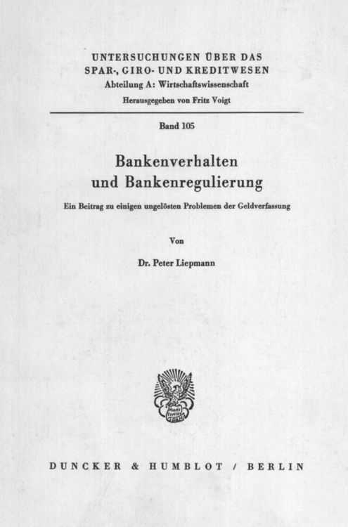 Produktbild: Bankenverhalten und Bankenregulierung.