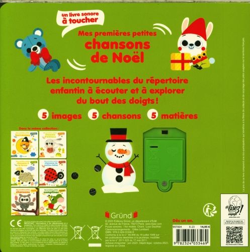 Produktbild: Mes premi&egrave;res petites chansons de No&euml;l : un livre sonore &agrave; toucher