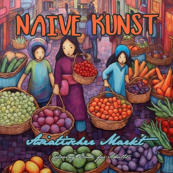 Produktbild: Naive Kunst Asiatischer Markt Malbuch f&uuml;r Erwachsene