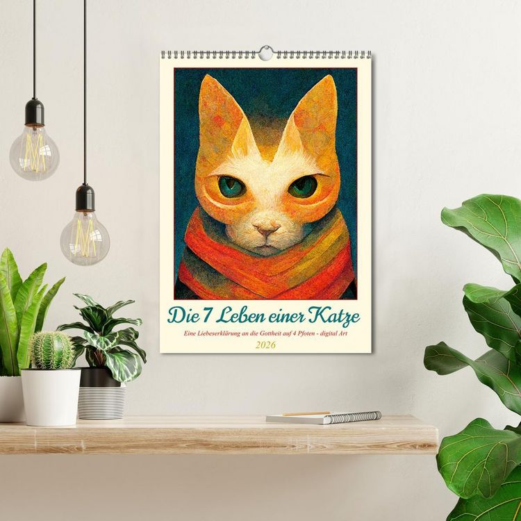 Produktbild: Die 7 Leben einer Katze (Wandkalender 2026 DIN A3 hoch), CALVENDO Monatskalender