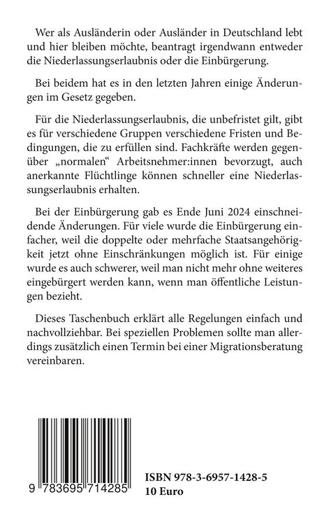 Produktbild: Niederlassungserlaubnis und Einb&uuml;rgerung