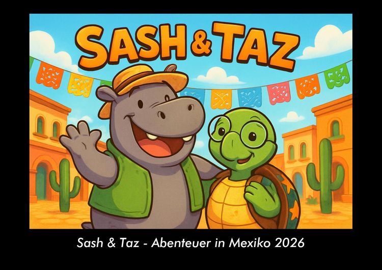Produktbild: Sash & Taz - Abenteuer in Mexiko 2026 Fotokalender DIN A3