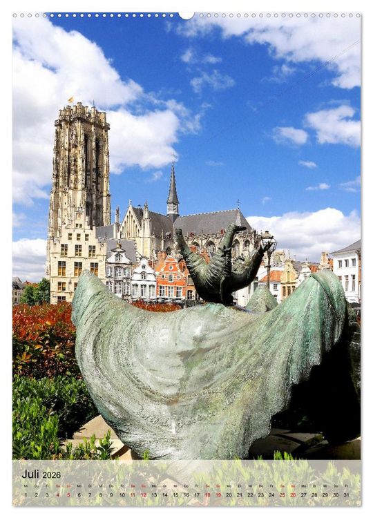 Produktbild: L&ouml;wen und Mecheln - Zwei Highlights in Belgien (hochwertiger Premium Wandkalender 2026 DIN A2 hoch), Kunstdruck in Hochglanz