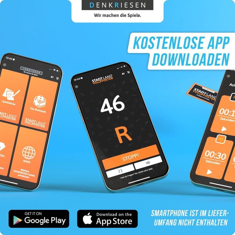 Denkriesen - Stadt Land Vollpfosten® - Geburtstags Edition - "happy Birthday." - A4