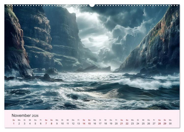 Produktbild: Sturmgetrieben - Der wilde K&uuml;stenkalender (Wandkalender 2026 DIN A2 quer), CALVENDO Monatskalender