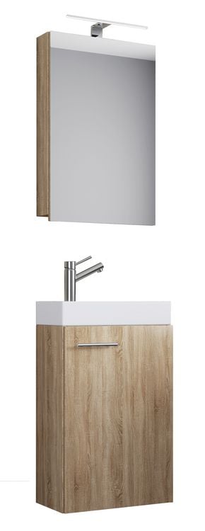 Produktbild: 3-tlg G&auml;ste WC Waschplatz Waschtisch Slito Schrank