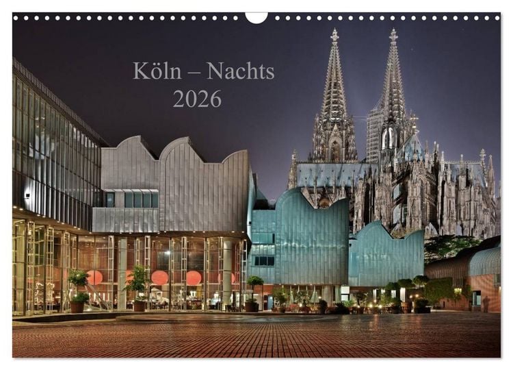Produktbild: K&ouml;ln &ndash; Nachts 2026 (Wandkalender 2026 DIN A3 quer), CALVENDO Monatskalender