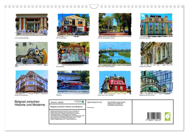 Produktbild: Belgrad zwischen Historie und Moderne (Wandkalender 2026 DIN A3 quer), CALVENDO Monatskalender