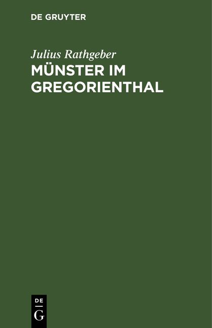 Produktbild: M&uuml;nster im Gregorienthal