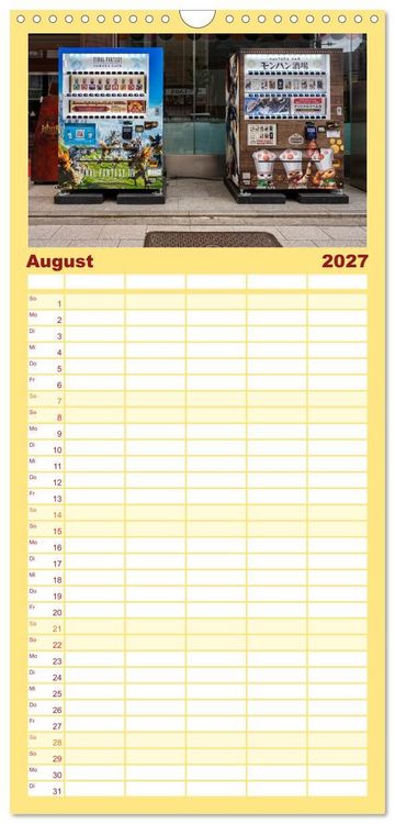 Produktbild: Familienplaner 2027 - Tokios bunte Automatenwelt mit 5 Spalten (Wandkalender, 21 x 45 cm) CALVENDO