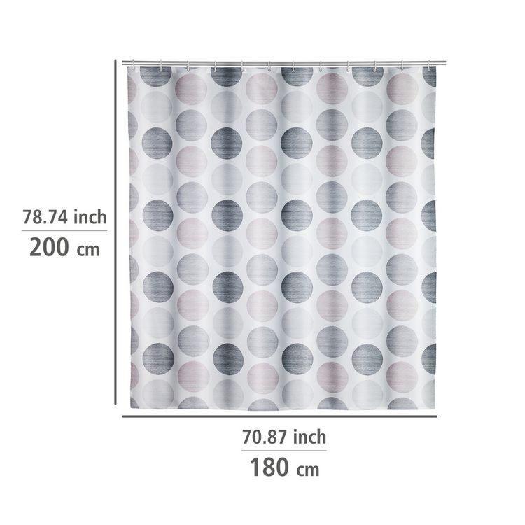 Produktbild: Duschvorhang Mod. Pastell Dots, 180 x 200 cm, Textil (100 % recyceltes Polyester)