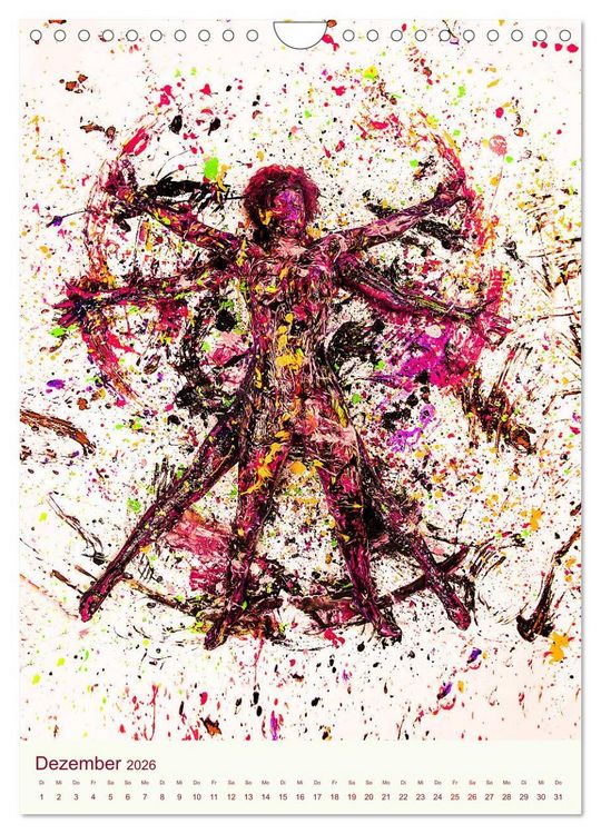Produktbild: Farbakte - Action Paintings (Wandkalender 2026 DIN A4 hoch), CALVENDO Monatskalender