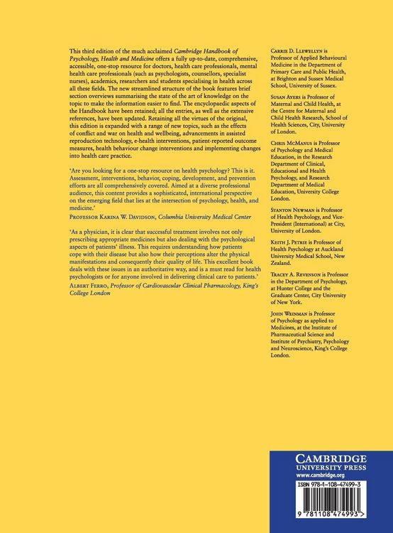 Produktbild: Cambridge Handbook of Psychology, Health and Medicine