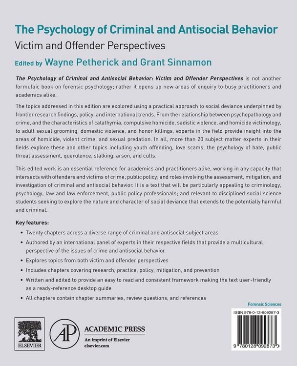 Produktbild: Psychology of Criminal and Antisocial Behavior