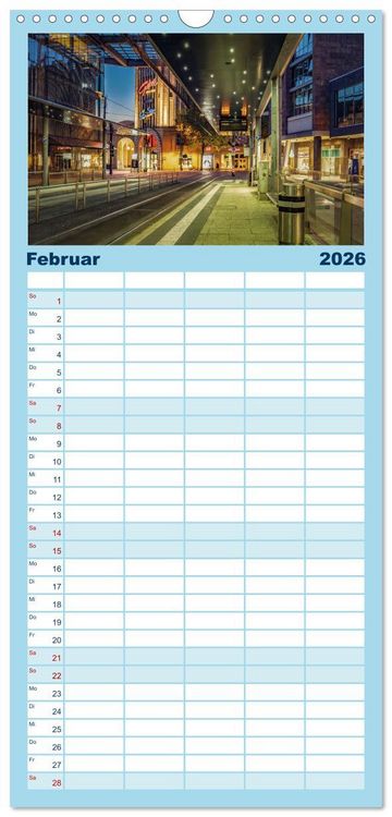 Produktbild: Familienplaner 2026 - Chemnitz zur blauen Stunde mit 5 Spalten (Wandkalender, 21 x 45 cm) CALVENDO