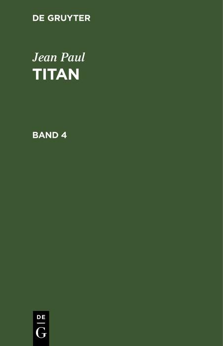 Produktbild: Jean Paul: Titan. Band 4