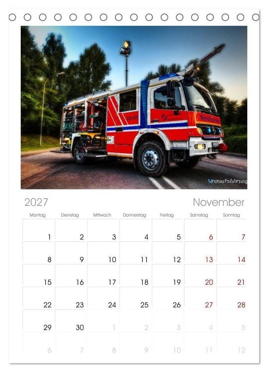 Produktbild: Tischplaner 2027 - HDR Einsatzfahrzeuge (A5 Tischkalender zum Aufstellen) CALVENDO