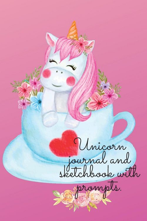 Produktbild: Unicorn journal and sketchbook with prompts.
